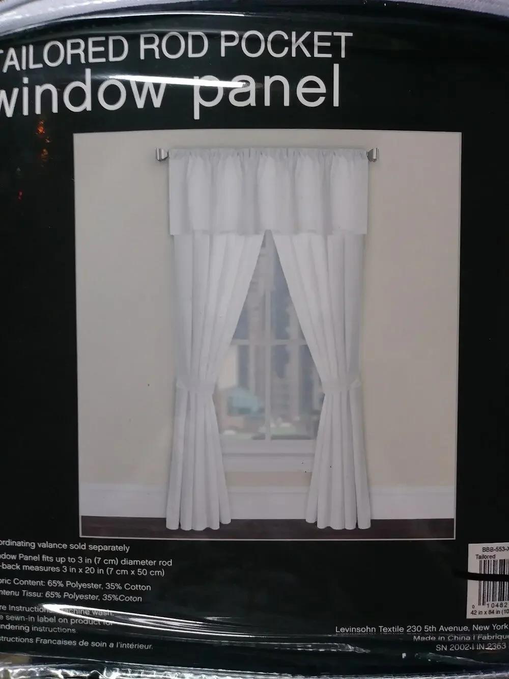 Smoothweave 1PC Tailored Rod Pocket Window Panel 42x84 Navy Curtain Drapery